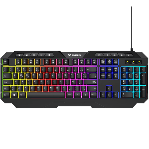 TECLADO GAMER MULTIMIDIA SHORTCUT RAINBOW