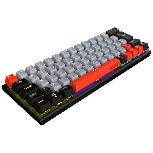 TECLADO GAMER MECANICO 60% SWITCH BLUE LED RAINBOW KUROMORI PTKM60BL