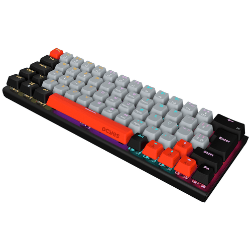 TECLADO GAMER MECANICO 60% SWITCH BLUE LED RAINBOW KUROMORI PTKM60BL