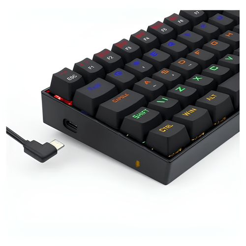 Teclado Gamer Mecânico Dragonborn K630RGB1 Preto RGB, Switch Azul, Layout ABNT2, USB para PC
