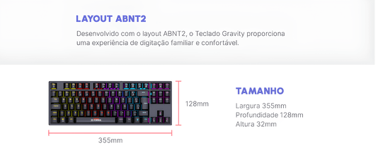 TECLADO GAMER MECANICO GRAVITY 80 SWITCH RED
