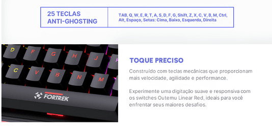 TECLADO GAMER MECANICO GRAVITY 80 SWITCH RED