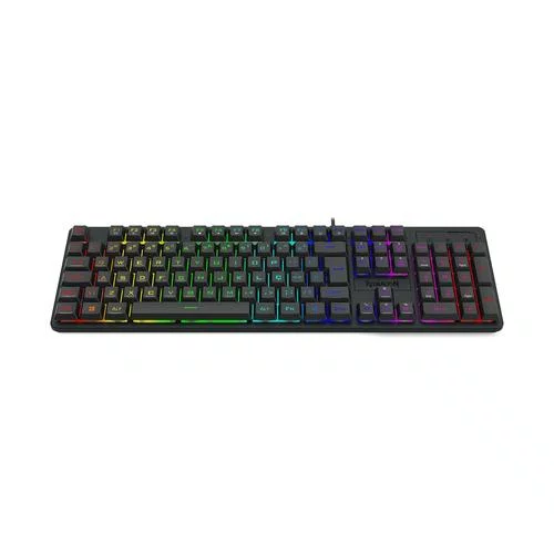 Teclado Gamer USB Netherbane K521-R Preto, Membrana, Iluminação LED, Layout ABNT2 para PC