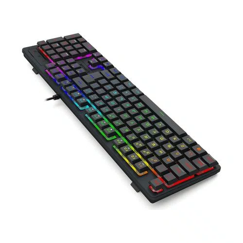 Teclado Gamer USB Netherbane K521-R Preto, Membrana, Iluminação LED, Layout ABNT2 para PC