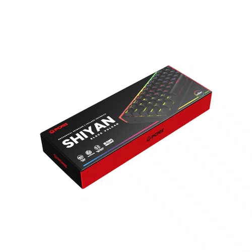 Teclado Mecânico 60% PCYES Shiyan Black Vulcan RGB Switch Blue TPSHBVBL