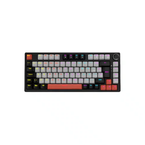 Teclado Mecânico 75% Arkeum PCYES Black Vulcan Switch Red AKBV75RDM