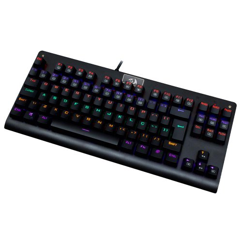 Teclado Mecânico Gamer Redragon Dark Avenger K568RGB-2 Rainbow Switch Dust-Proof Blue ABNT2 Preto