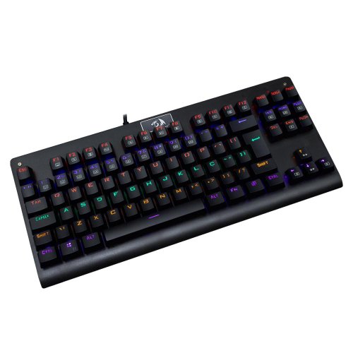 Teclado Mecânico Gamer Redragon Dark Avenger K568RGB-2 Rainbow Switch Dust-Proof Blue ABNT2 Preto