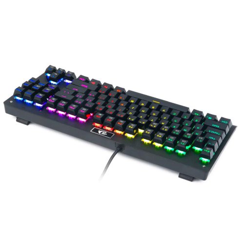 Teclado Mecânico Gamer Redragon Dark Avenger K568RGB-2 Rainbow Switch Dust-Proof Blue ABNT2 Preto