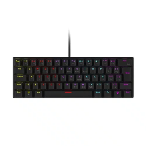 Teclado Mecânico USB 60% Vinik Anihi Black Switch Blue LED Rainbow ANIHIBKBL