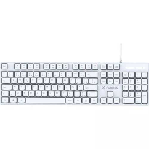 Teclado USB Office Slim K15, ABNT2, Cabo de 1,5m - Branco