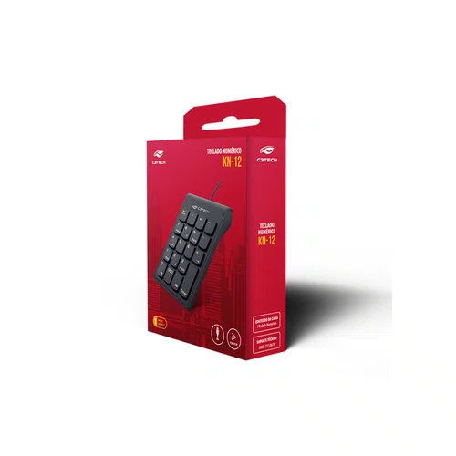 Teclado USB Numérico C3Tech KN-12BK Preto