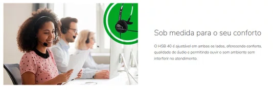 Telefone Intelbras Headset HSB40 4013342 PRETO