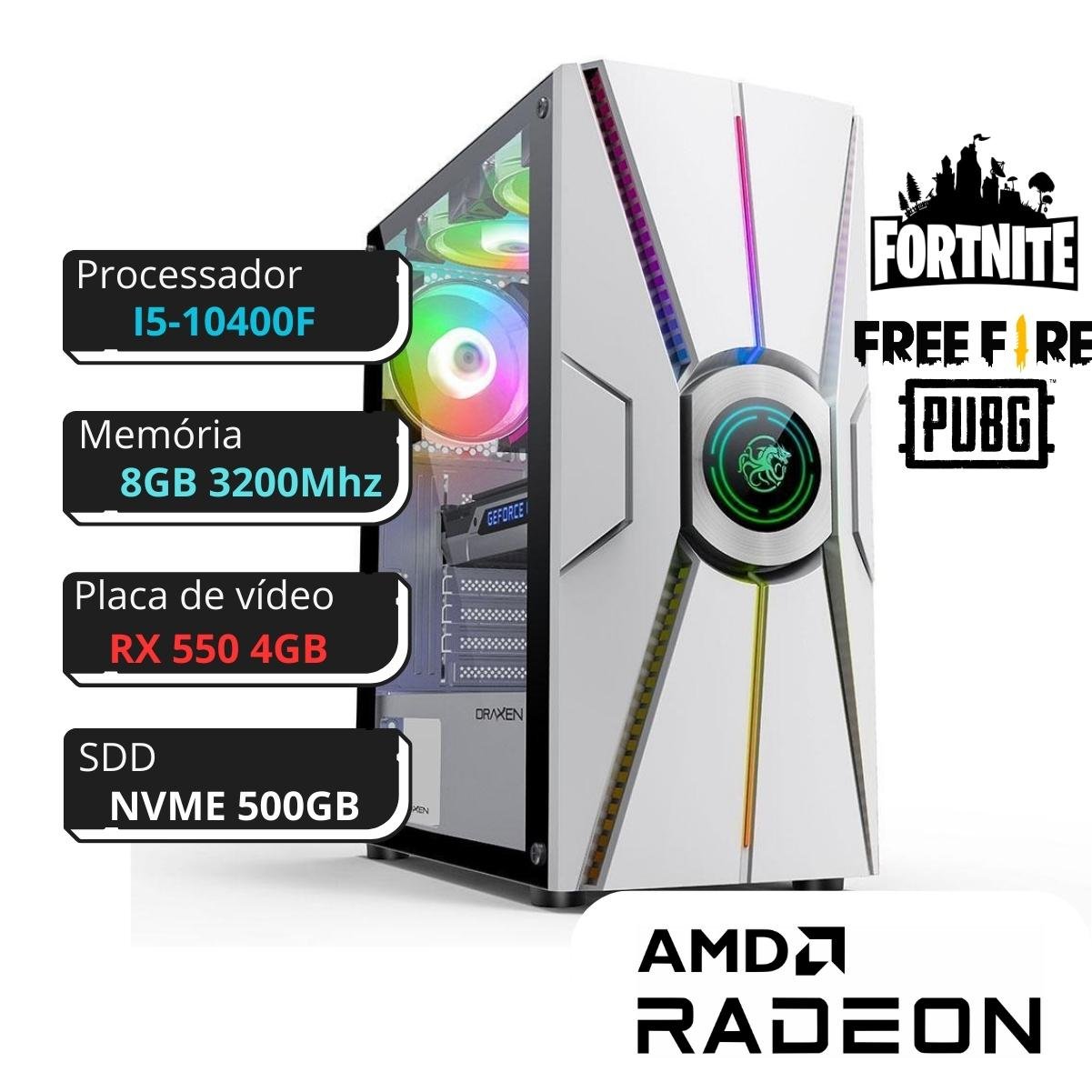 Computador gamer ggwp I5-4570 8GB de ram 3 tb rx 550 kit gamer