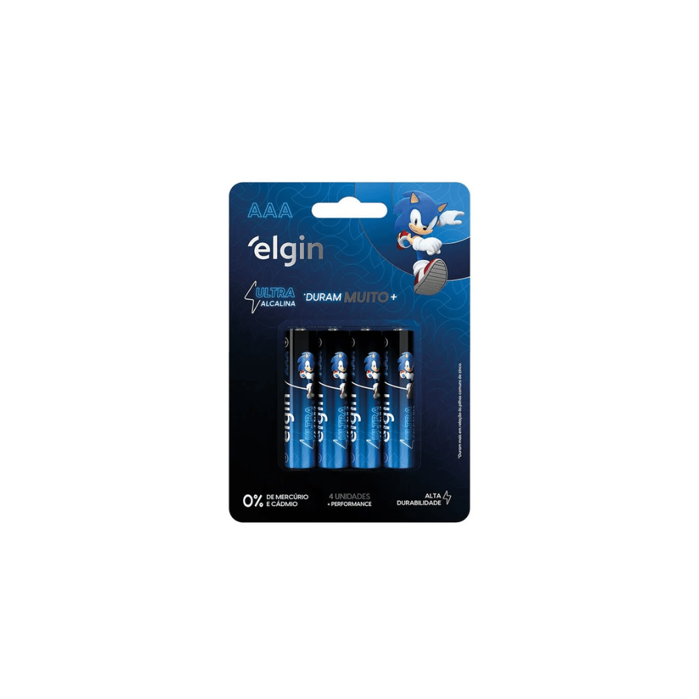 Pilha Ultra Alcalina AAA Elgin Blister C/4 Unidades 82435