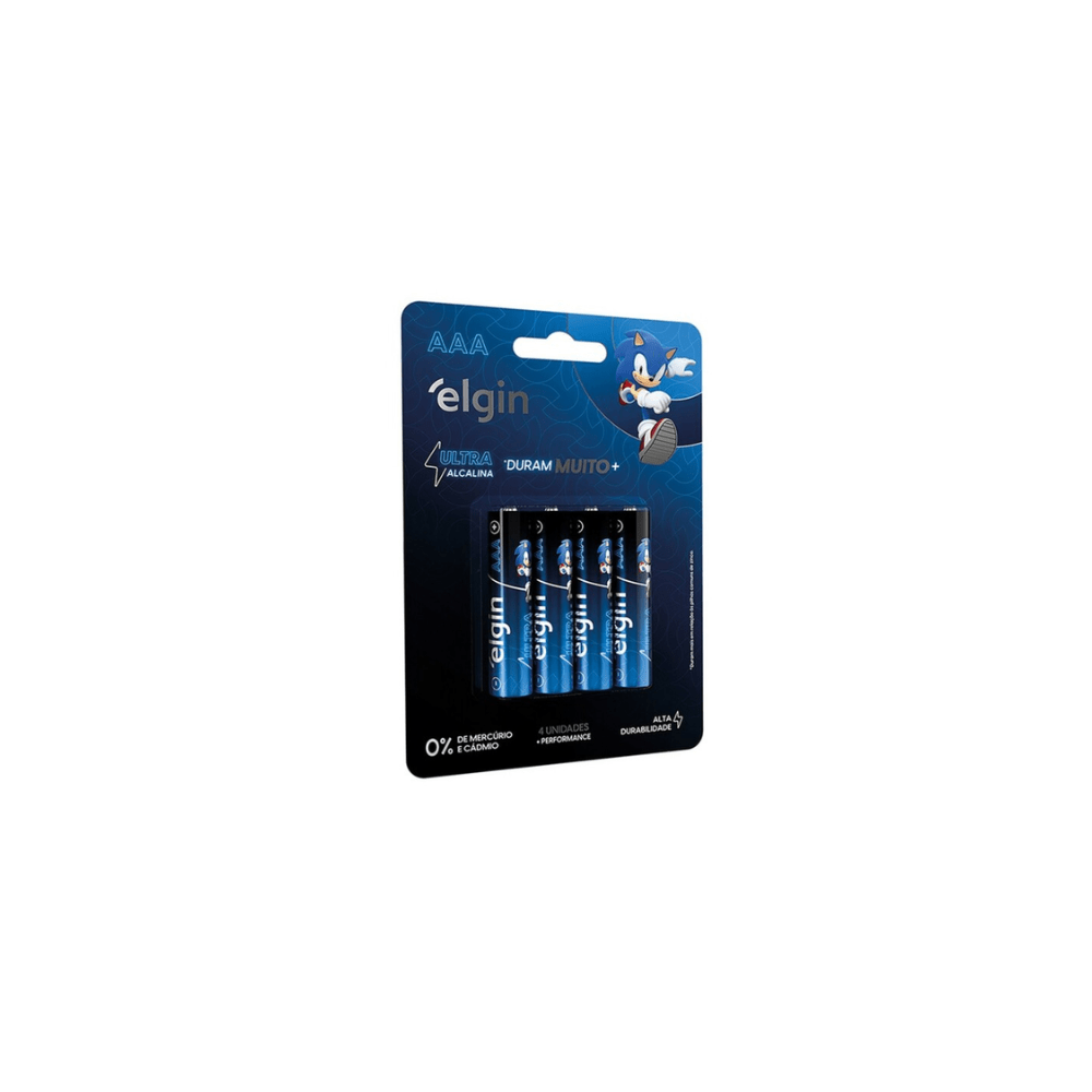 Pilha Ultra Alcalina AAA Elgin Blister C/4 Unidades 82435