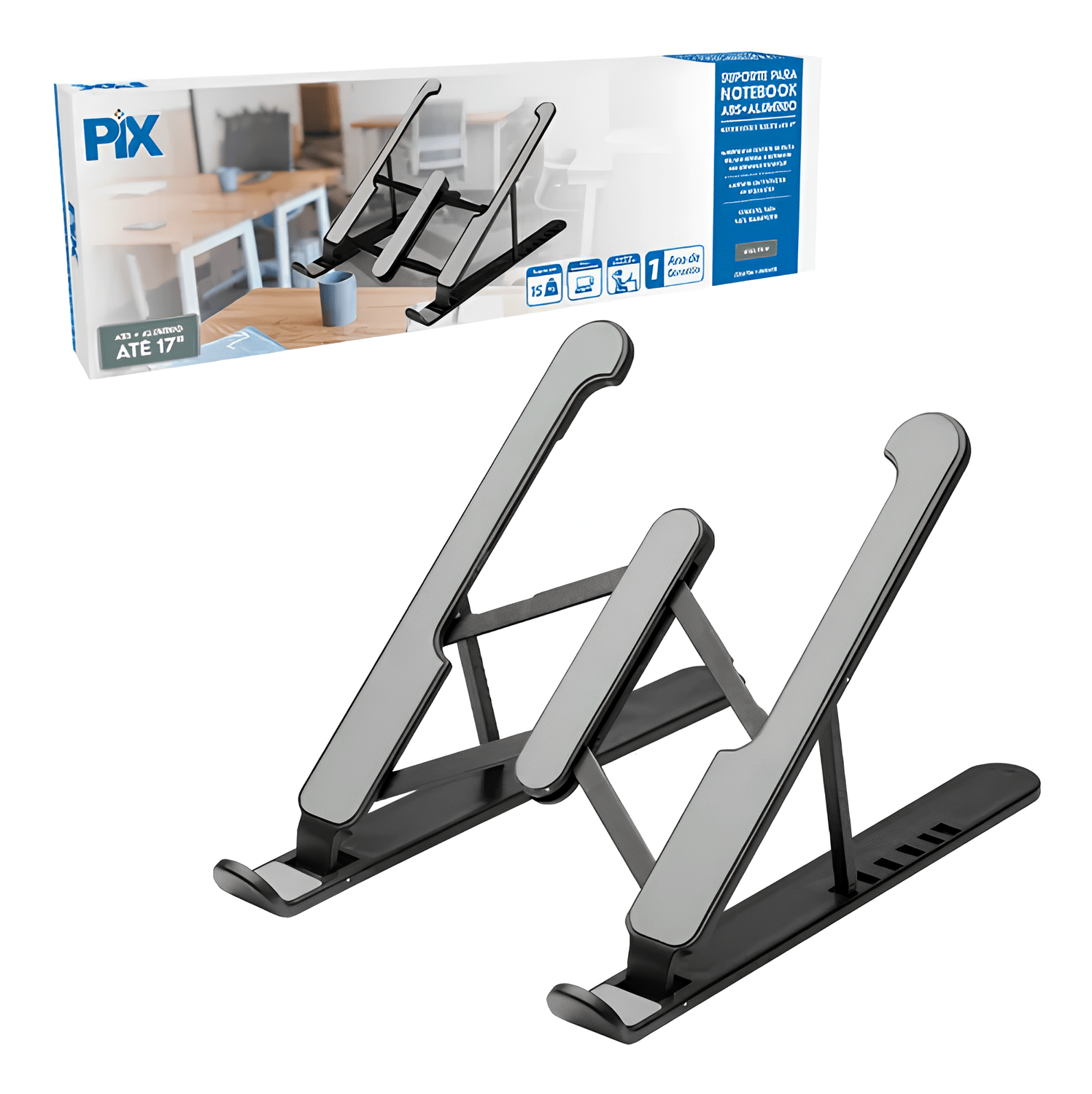 Suporte para Notebook 079-0061, Regulável em 6 Níveis, Dobrável e Leve Suporte para Notebook 079-0061, Regulável em 6 Níveis, Dobrável e Leve