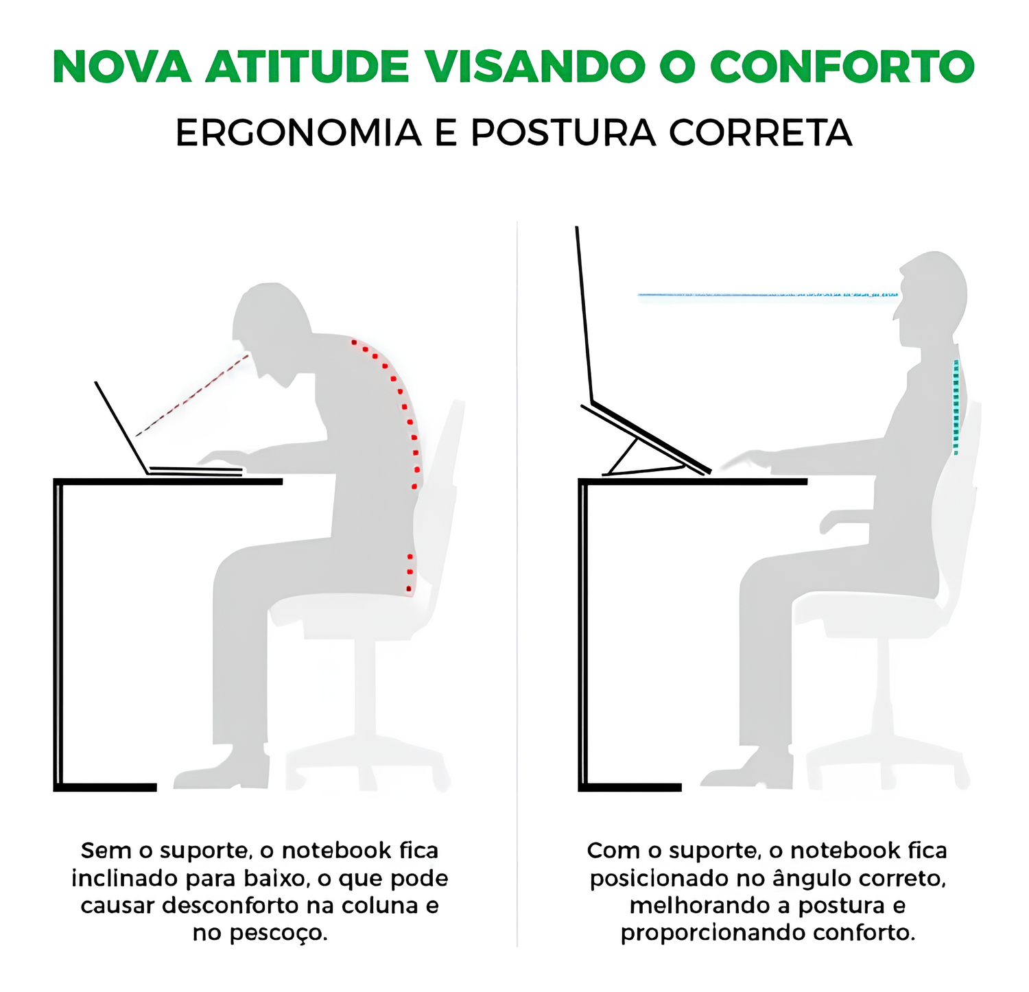 Suporte para Notebook 079-0061, Regulável em 6 Níveis, Dobrável e Leve Suporte para Notebook 079-0061, Regulável em 6 Níveis, Dobrável e Leve
