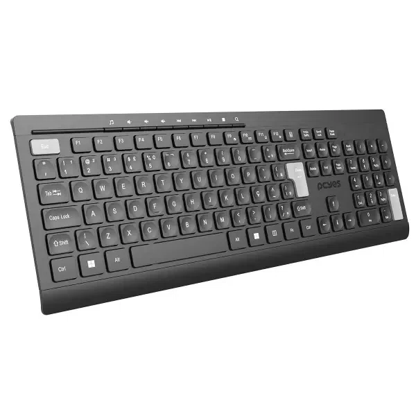 Teclado Sem Fio Soft Com Multimidia - Wireless 2.4Ghz - Abnt2 - Ptosfwab Teclado Sem Fio Soft Com Multimidia - Wireless 2.4Ghz - Abnt2 - Ptosfwab