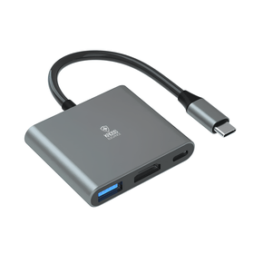 ADAPTADOR 3 EM 1 USB-C P/HDMI/USB 3.0/C UCT301 PRATA