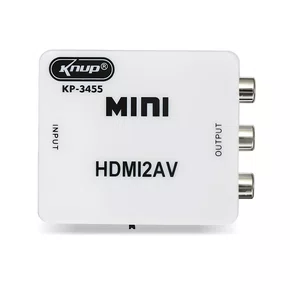 Adaptador/Conversor HDMI Fêmea para RCA Fêmea KP-3455 Branco