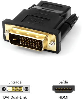 ADAPTADOR DVI M X HDMI F ADP-DVIHDMI10BK PRETO PLUSCABLE