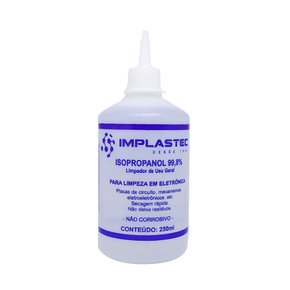 Isopropanol p/Limpeza de Eletrônicos  250ml 99,8% Com Bico Aplicador - Implastec