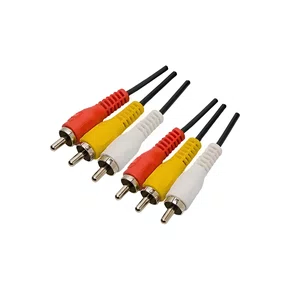 Cabo Áudio e Vídeo 3+3 RCA 1,8M Gold MXT Preto