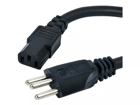 Cabo de Energia Macho x Femea 3X0,75MM 2 Metros Preto - Vinik