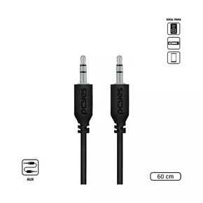 Cabo P2 3,5mm P/P2 3,5mm 60 cm PCYES P35M-06 Preto