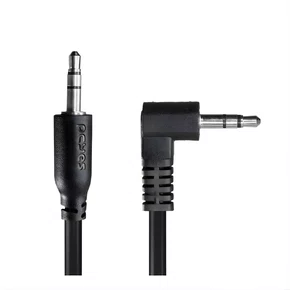 Cabo P2 3,5mm P/P2 3,5mm 90° 1 m PCYES P2PR-1 Preto