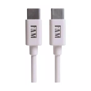 Cabo USB Tipo-C para Tipo-C 1,2 m 3A 60W FAM FCA-C1C Branco