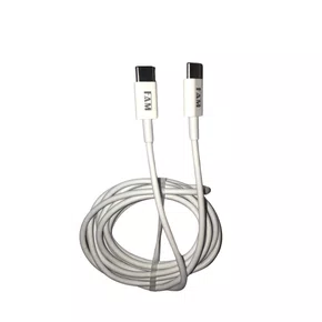 Cabo USB Tipo-C P/Tipo-C 2M 3A 60W FAM FCA-C2C2 Branco