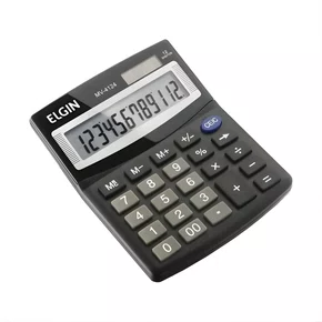 Calculadora de Mesa 12 Dígitos Solar/Bateria Elgin MV-4124 Preto
