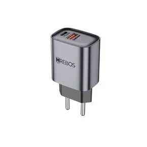 Carregador 20W USB-C/USB-A C/Cabo Lightning Hrebos CRG-232CI Cinza