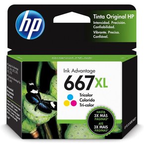 Cartucho HP Original 667XL 3YM80AL Colorido 8ML