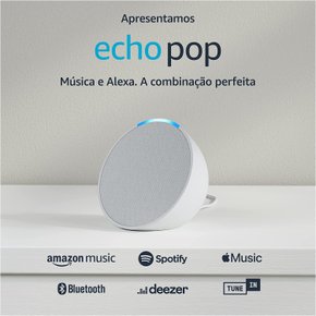 Echo Pop Com Alexa Smart Speaker Som Envolvente Branca 