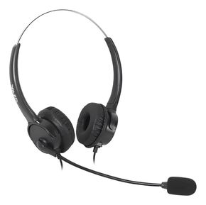 FONE DE OUVIDO HEADSET CORP DUO USB TELEMARKETING VK500 PRETO