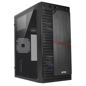 GABINETE GAMER LATERAL ACRILICO C/2 FANS PLATE GGPACBK PRETO