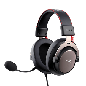 Headset Gamer Havit H2015E Preto/Ochre com Microfone Destacável P3, Cabo 2,1m e Som Estéreo de Alta Qualidade
