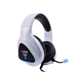Headset Gamer USB 2M Clanm Snow Mount Branco RGB Running 7.1 Virtual