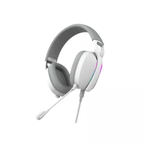 Headset Gamer USB Surround Nowy White Ghost RGB Microfone Destacável PCYES HGNW40WG