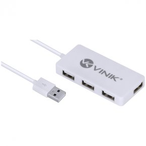 Hub USB 2.0 4 Portas cabo 1,2m HUV-20B Branco - Vinik