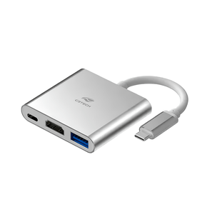 HUB USB TIPO-C 3.0 3 PORTAS C/SAIDA HDMI 4K HUD10SI PRATA