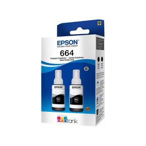 Kit Refil De Tinta Epson T664-2P PRETO C/2 GARR.70ML - EPSON