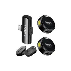 Microfone de Lapela Sem Fio USB-C Kaidi KMF4-A Preto