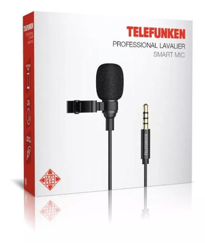 Microfone Lapela Para Celular 1,8 Metros Smart MIC PRETO - TELEFUNKEN