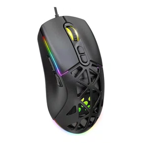 Mouse Gamer USB Fortrek Striker Colmeia RGB 12800 DPI Preto