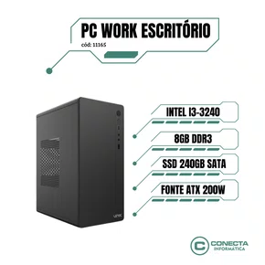 PC Work Intel i3-3240, B75, 8GB DDR3, SSD 240gb sata, ATX 200W