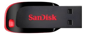 Pen Drive SanDisk 64GB USB 2.0 Cruzer Blade SDCZ50-064G - Preto/Vermelho